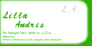 lilla andris business card